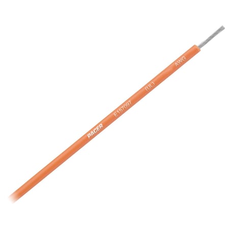 Pacer Group Primary Wire, Marine, 16 AWG, 1C C, Orange, PVC, Stranded, 600V, 25 ft. WUL16OR-25